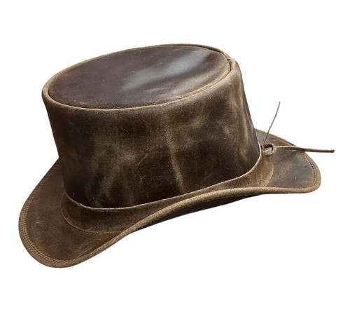 Leder zylinder hut - leder, zylinder-hut