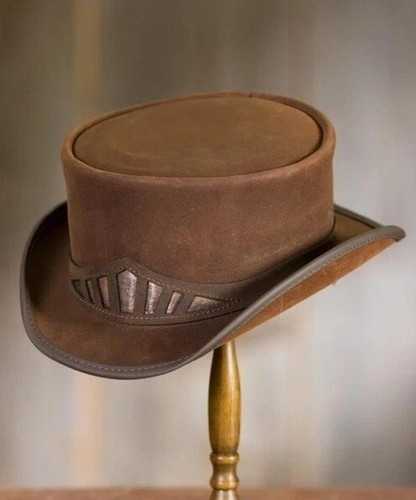 Leder zylinderhut steampunk - leder,