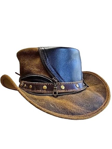 Top leder zylinderhut - top,