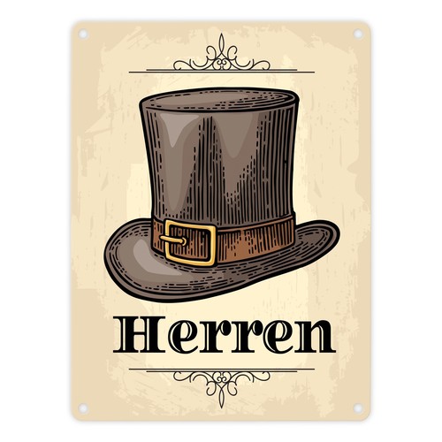 Vintage herren schild - vintage, wc