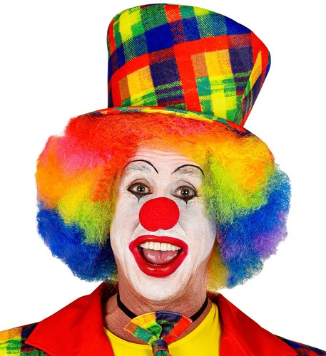 Zylinder clown bunt kariert - zylinder,