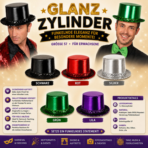 Glanzzylinder pailletten - glanzzylinder,