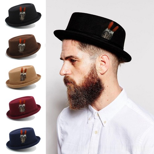 Herren damen wollhut pork pie - wollhut,